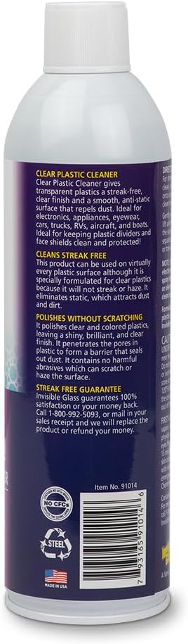Invisible Glass 91014-4PK Clear Plastic Cleaner - Cleans and Protects Plastic on Electronics