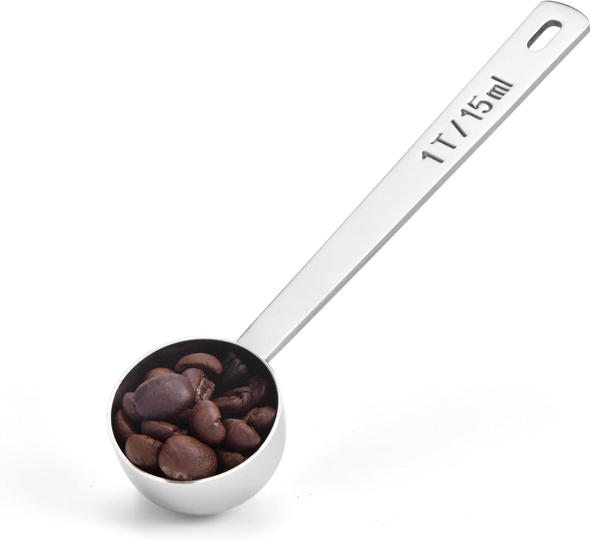 Long Handle Coffee Scoop: 5.64 Inch 18/8 Stainless Steel 1 Tablespoon Metal Measuring Spoon Tbsp
