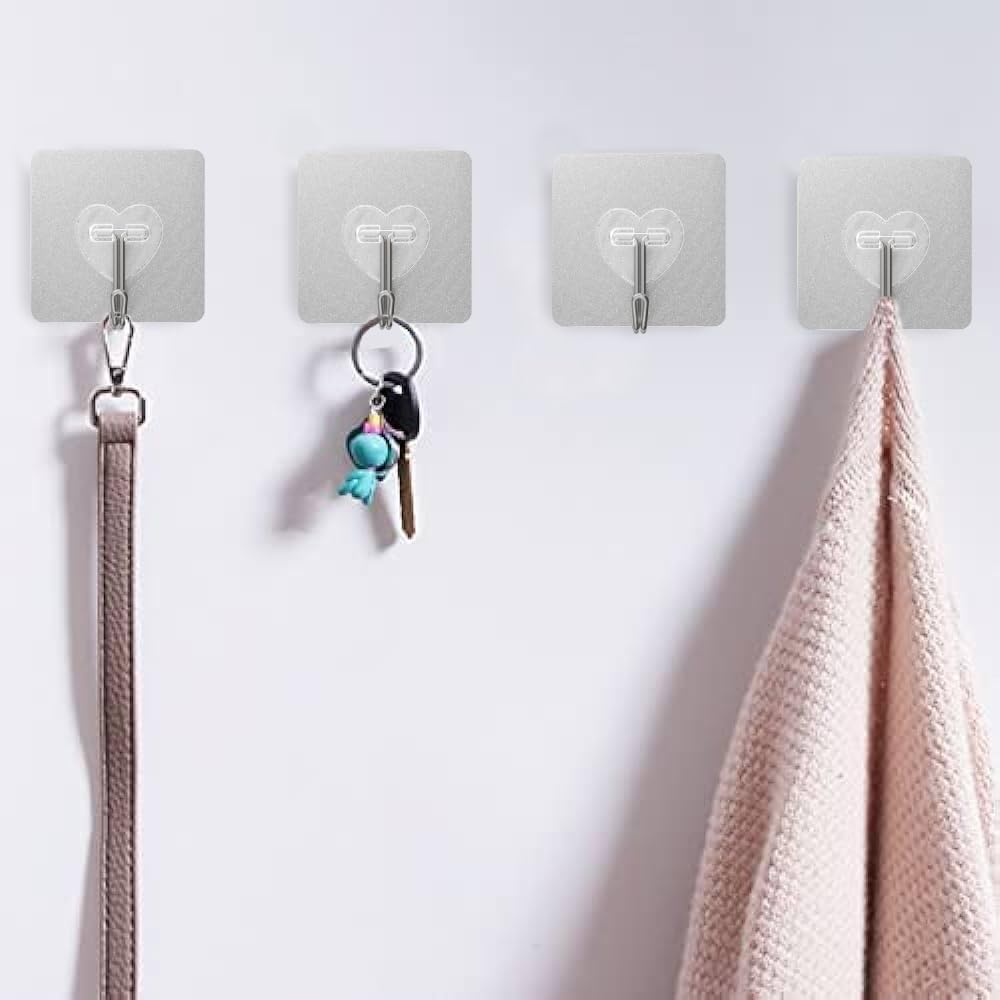 DGYB 20 Pcs Adhesive Hooks for Hanging 22lb Self Adhesive Wall Hooks Heavy Duty Waterproof