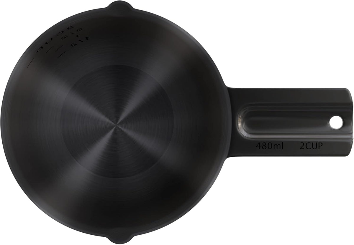Color Up 2 Cup Measuring Cup, 480ml Black Stainless Steel Metal Measuring Scoop, Easy-Pour Spouts