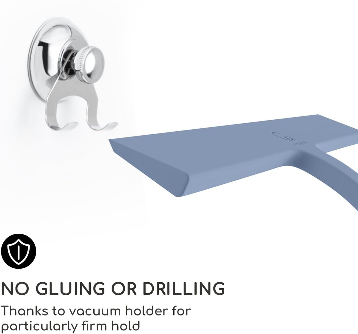 GÜTEWERK Shower Squeegee for Glass Doors, Silicone Window Squeegee, Bathroom and Glass Cleaning