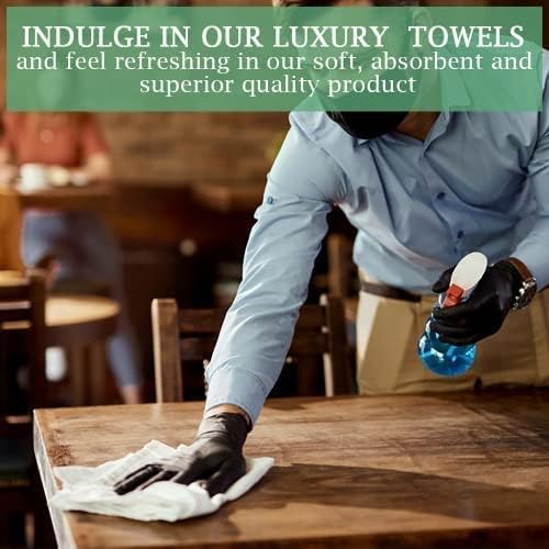 Bar Towels 14"x17" Terry Bar Mop Towels (White) – Absorbent and Durable, Multipurpose Cleaning