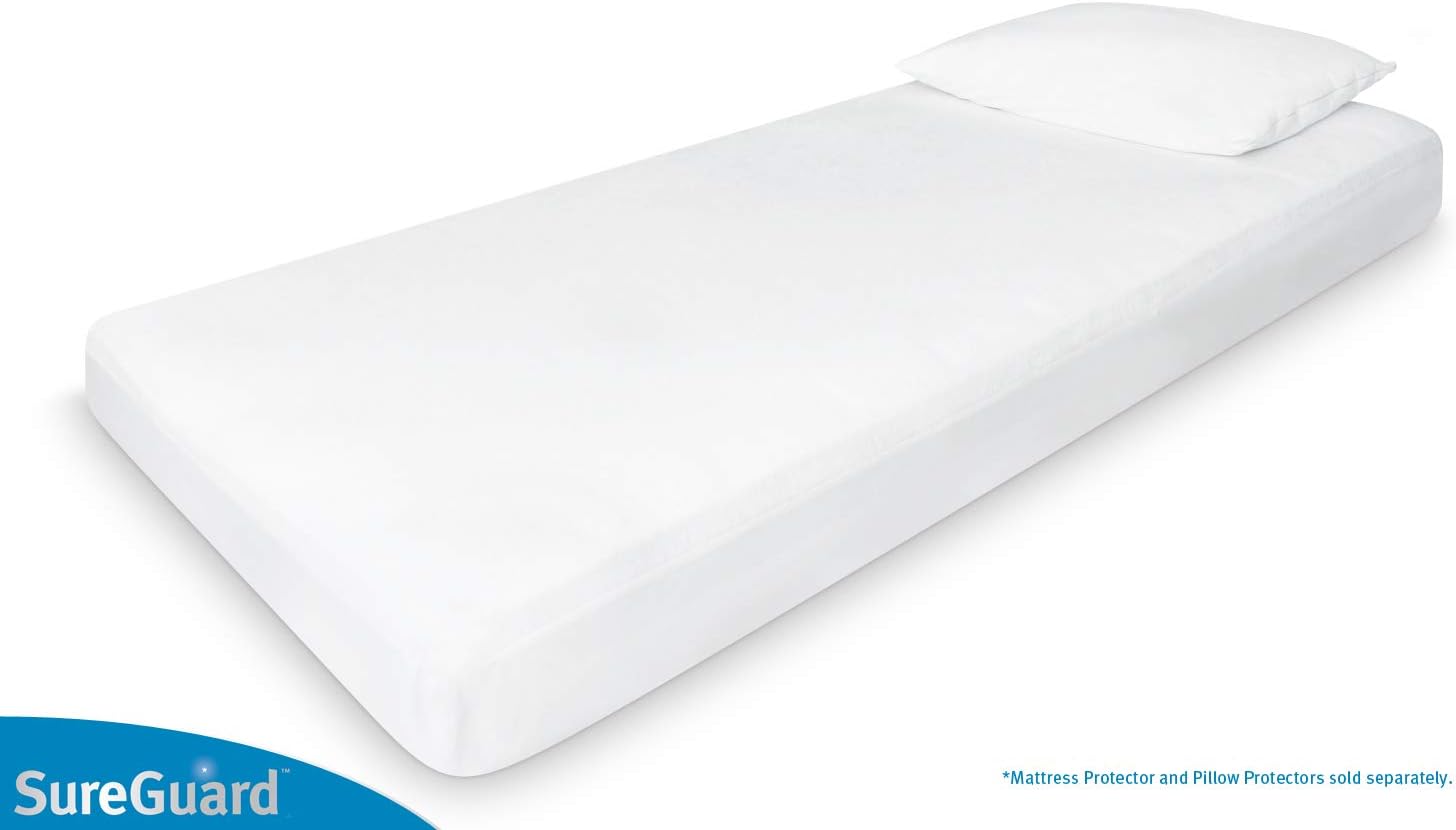 SureGuard Mini Crib Mattress Protector - 100% Waterproof, Hypoallergenic - Premium Fitted Cotton
