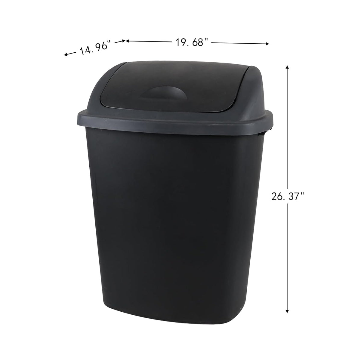 18 Gallon /70 L Swing Lid Large Garbage Bins, 4-Pack, Commercial Grade Plastic Trash Cans for