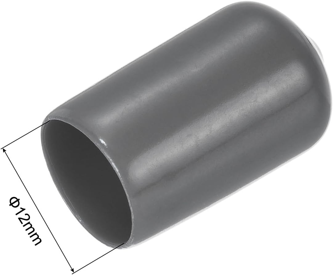 uxcell 20pcs Rubber End Caps 12mm(1/2") ID Vinyl PVC Round Tube Bolt Cap Cover Screw Thread