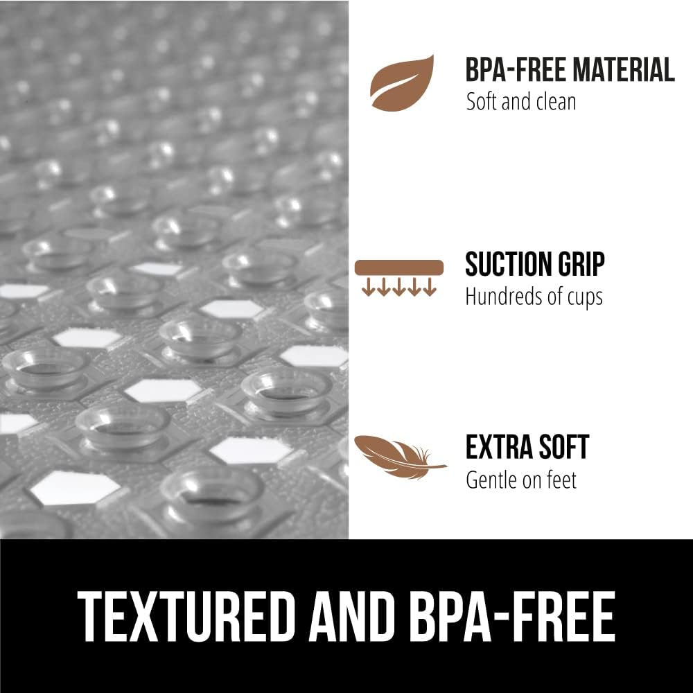 GORILLA GRIP Patented Square Shower Stall Mat, Small Bathtub Floor Mats for Stand Up Showers with