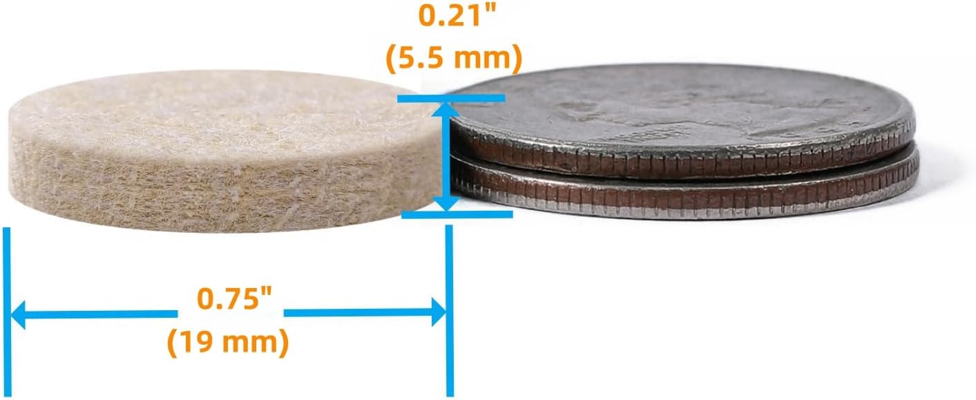 Furnigear Felt Furniture Pads for Hardwood Floors - Self Adhesive Chair Felt Pads, Floor Protector