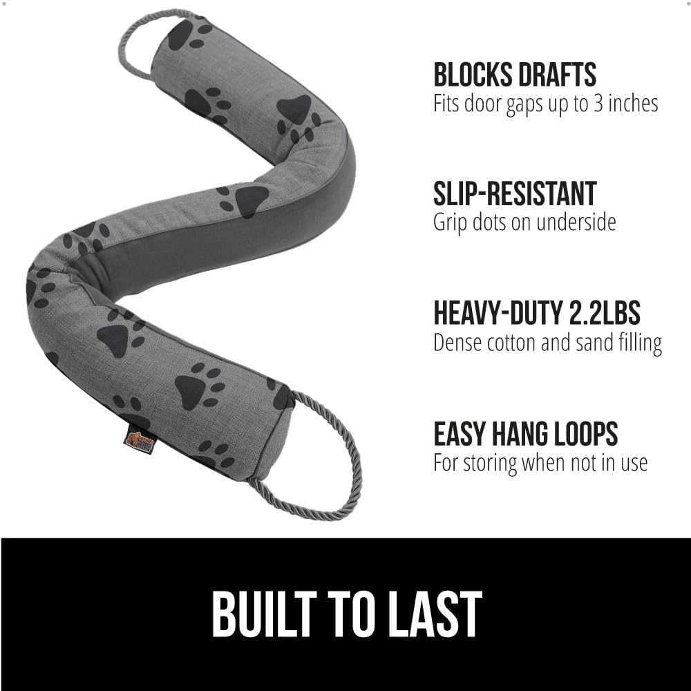 GORILLA GRIP Door Draft Stopper for Bottom of Doors, Weather Stripping Seal Blocks Hot Air, Noise