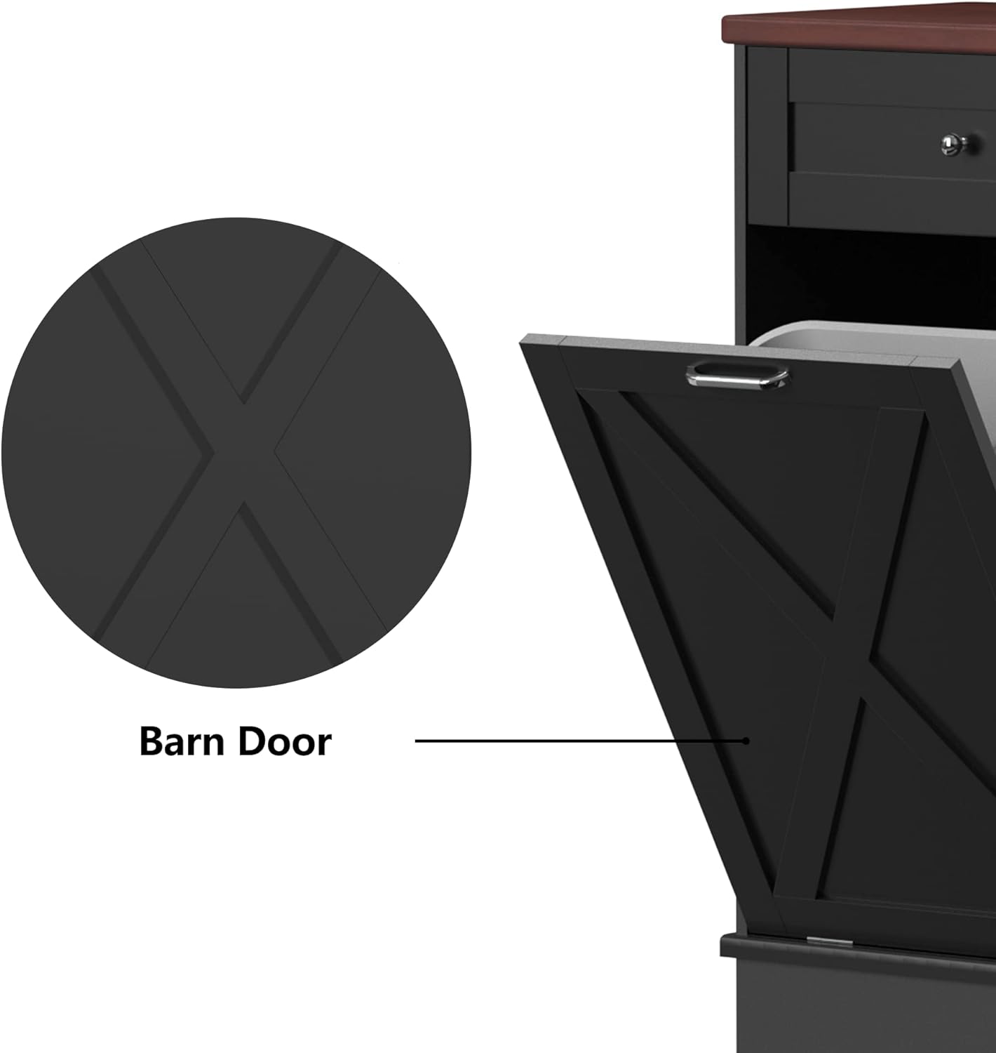 Betterhood Tilt Out Trash Cabinet 10 Gallon Wooden Free Standing Laundry Sorter, Recycling Cabinet