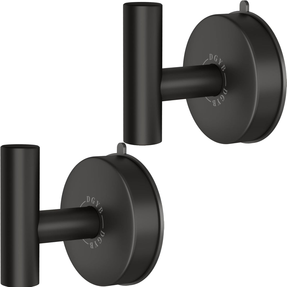 DGYB Large Suction Cup Hooks Black Stainless Steel Suction Shower Hooks for Loofah Set of 2 Towel