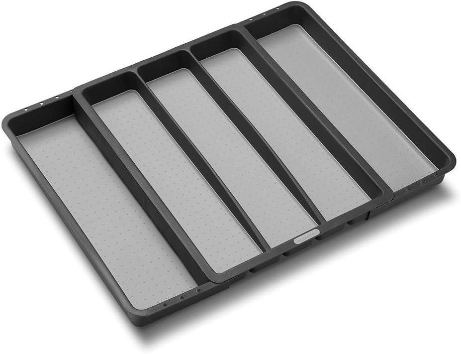 madesmart Expandable Utensil Tray - Granite| CLASSIC COLLECTION| 5-Compartments | Kitchen Organizer