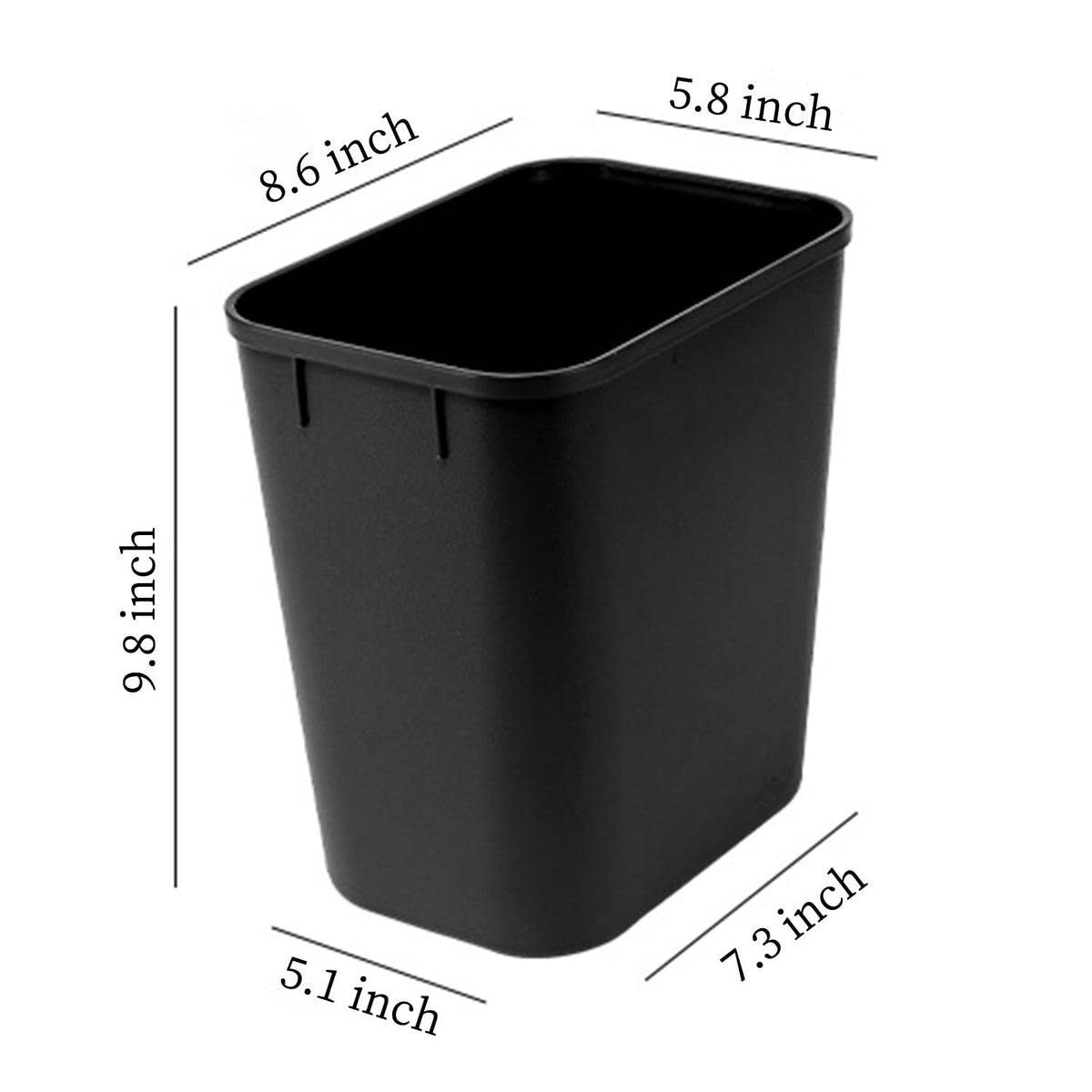 Black Small Trash Can 4Pack, 2Gallon/8 L Plastic Office Trash Can Garbage Can Under Desk, Trash