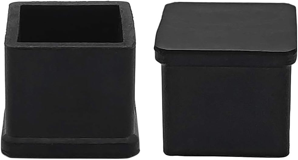 Flyshop Heavy Duty Non-Slip Rubber Leg Tips Square Chair Leg Floor Protectors 20mm x 20mm (13/16" x