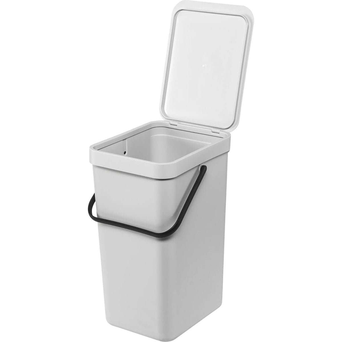 Brabantia Sort & Go Kitchen Recycling Can (4.2 Gal/Light Gray) Stackable Waste Organiser with