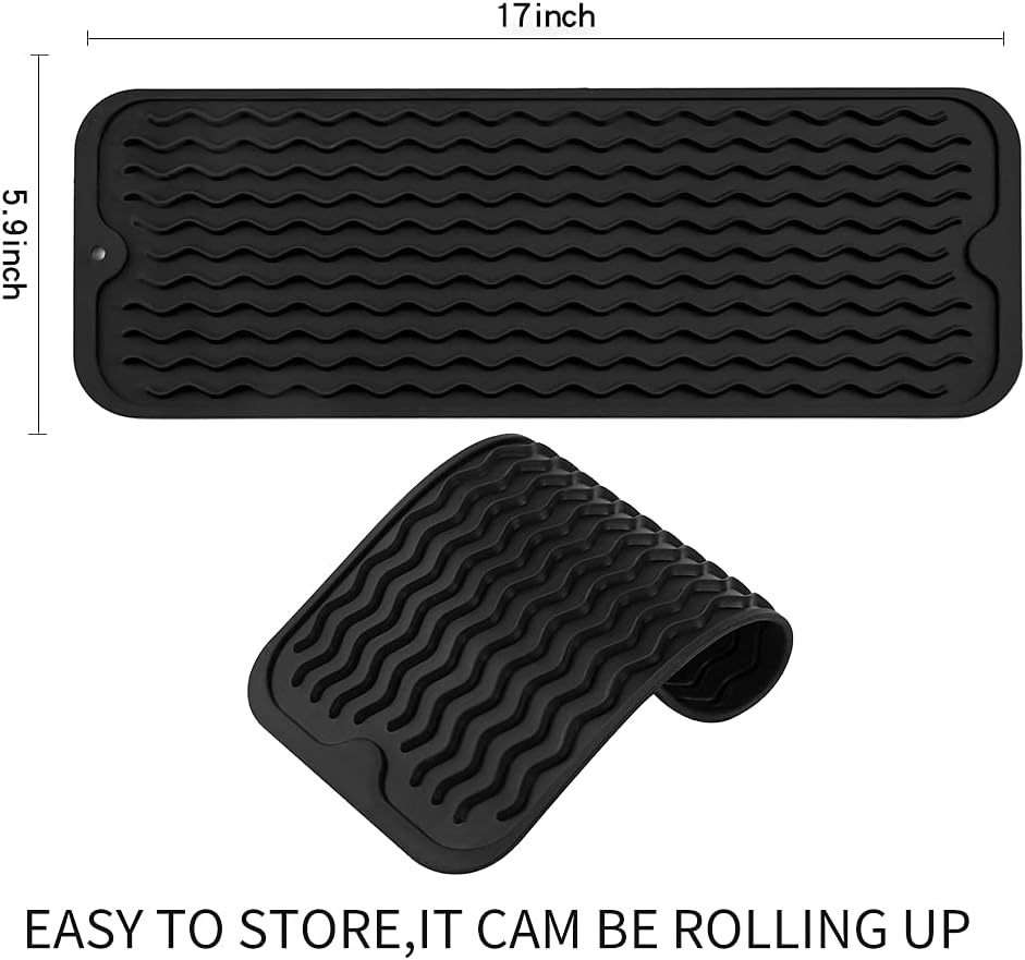 Silicone Dish Drying Mat for Multiple Usage,Easy clean,Eco-friendly,Heat-resistant Silicone Mat for