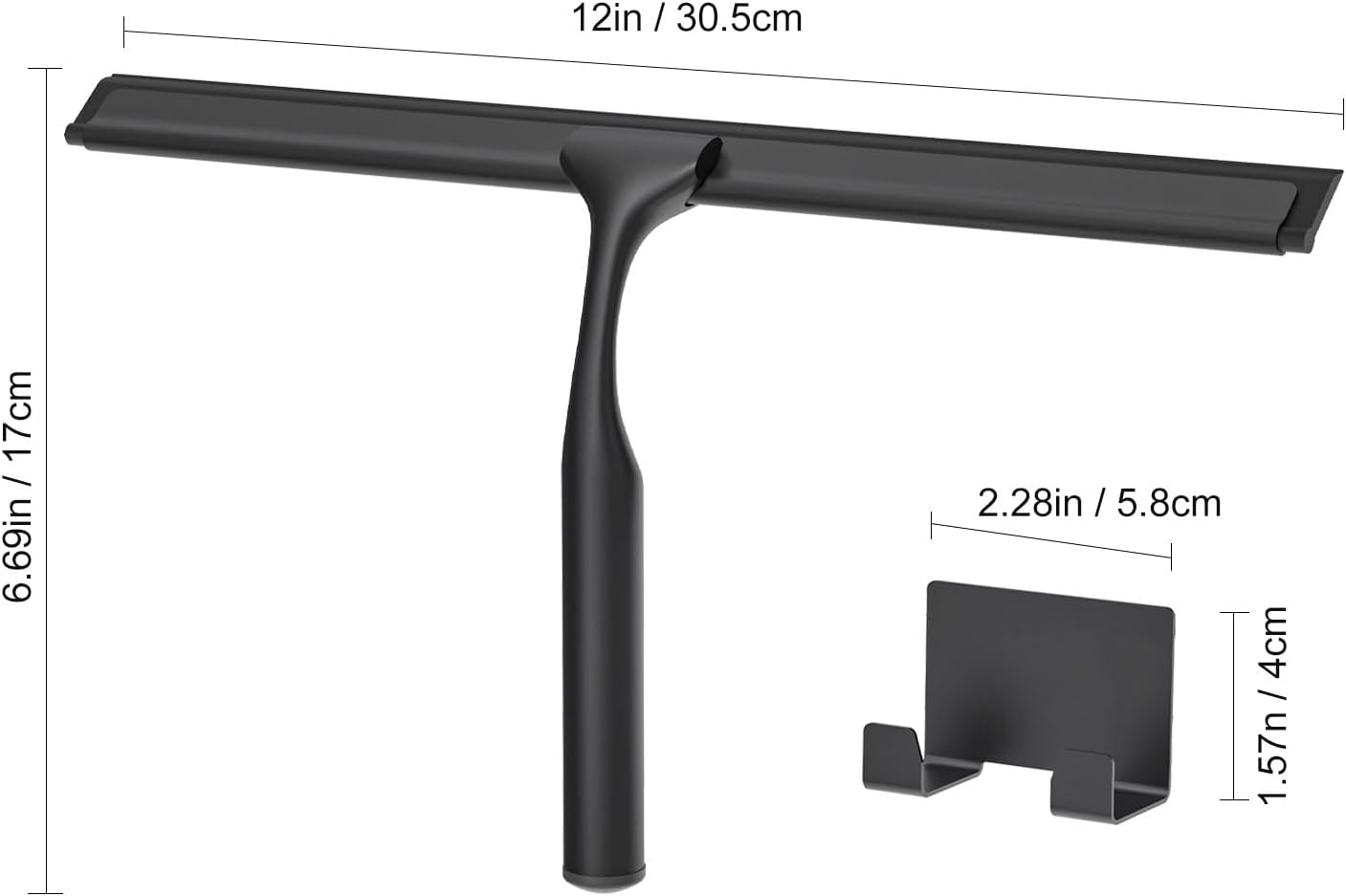 Shower Squeegee for Glass Doors, Shower Squeegee for Tile Shower Walls, Stainless Steel Squeegee