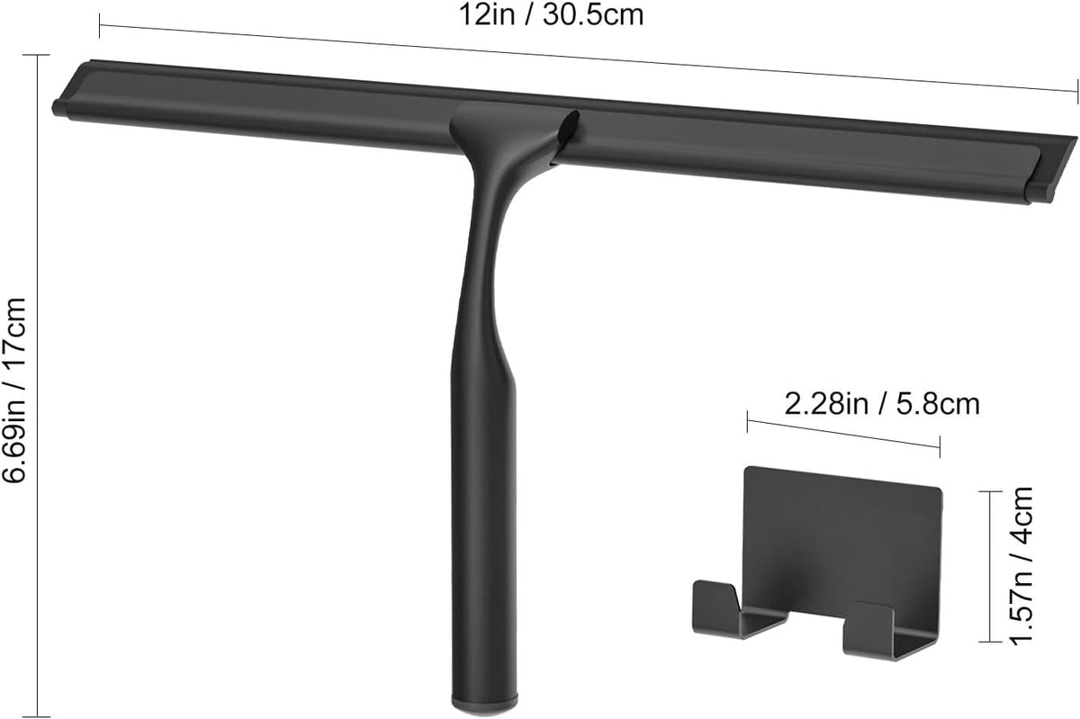 Shower Squeegee for Glass Doors, Shower Squeegee for Tile Shower Walls, Stainless Steel Squeegee