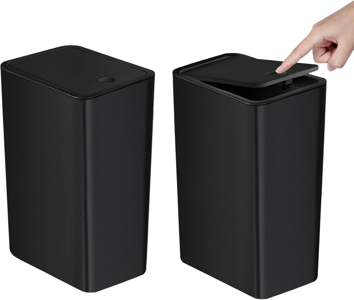 TIPGO Bathroom Trash Can with Lid, 10 Liter/ 2.6 Gallon Slim Garbage Can, Small Trash Bin Waste