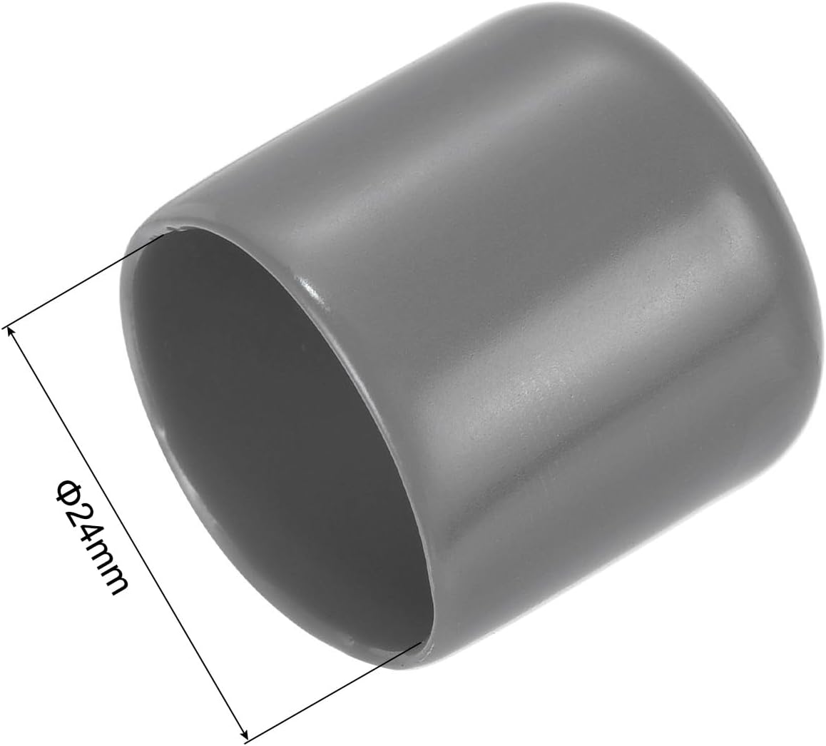 uxcell 20pcs Rubber End Caps 24mm ID Vinyl PVC Round Tube Bolt Cap Cover Screw Thread Protectors
