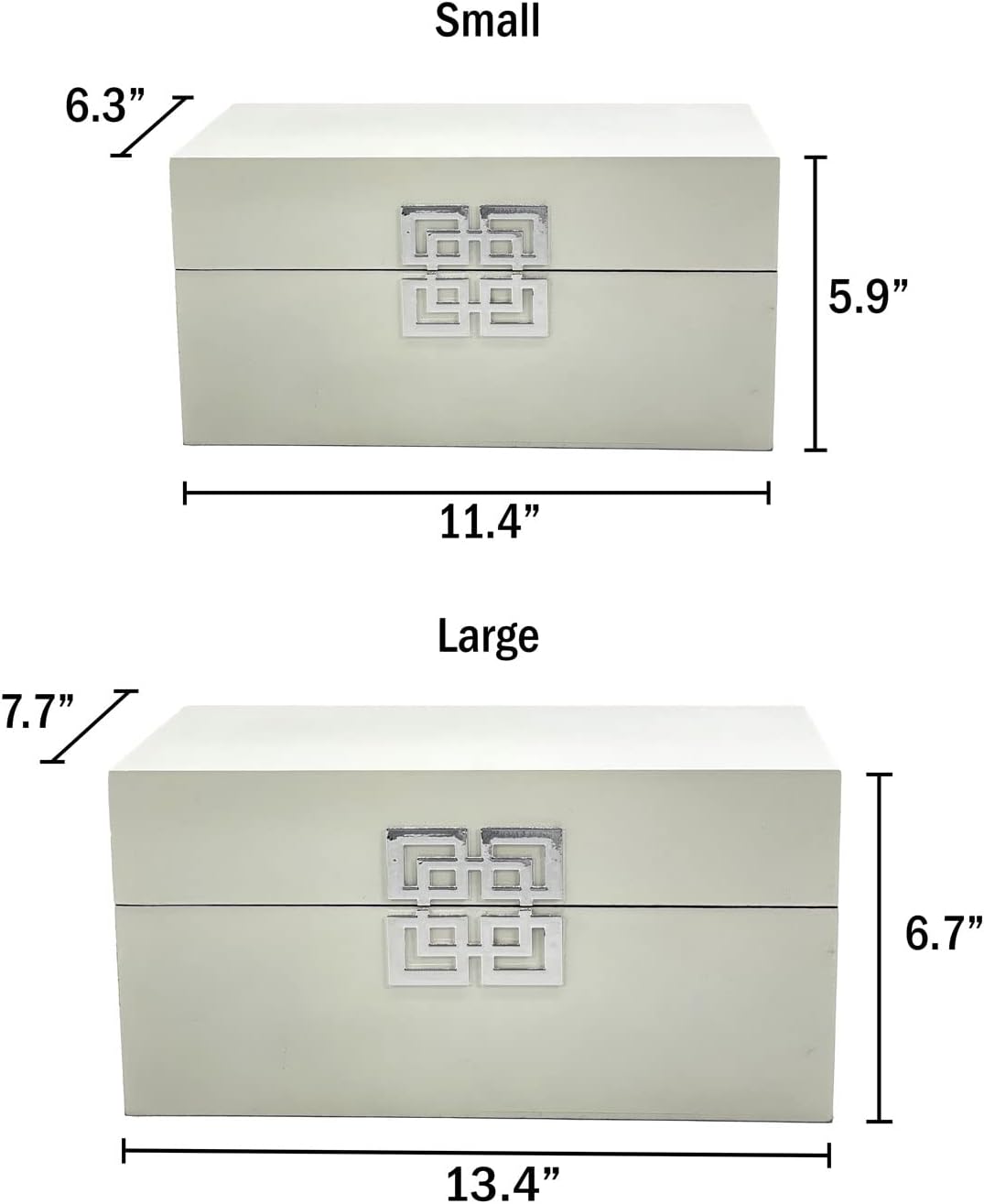 Galt International Storage Box Set Decorative Storage Box w/Hinged Lid Classic Design Wood Decor