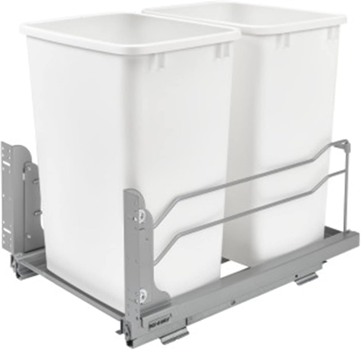 Rev-A-Shelf Double Trash Can Under Kitchen Cabinets Pullout, 35 Quart 8.75 Gallon with Soft-Close