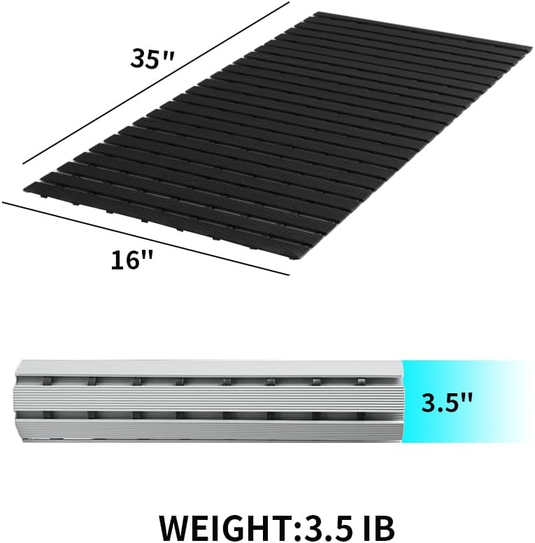 Shower-Mat Non Slip, PADOOR Heavy Duty Bathtub-Mat Curlable Quick Drain Sturdy Bath Tub Mat Without