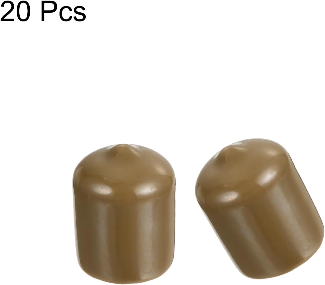 uxcell 20pcs Rubber End Caps 17mm ID Vinyl PVC Round Tube Bolt Cap Cover Screw Thread Protectors