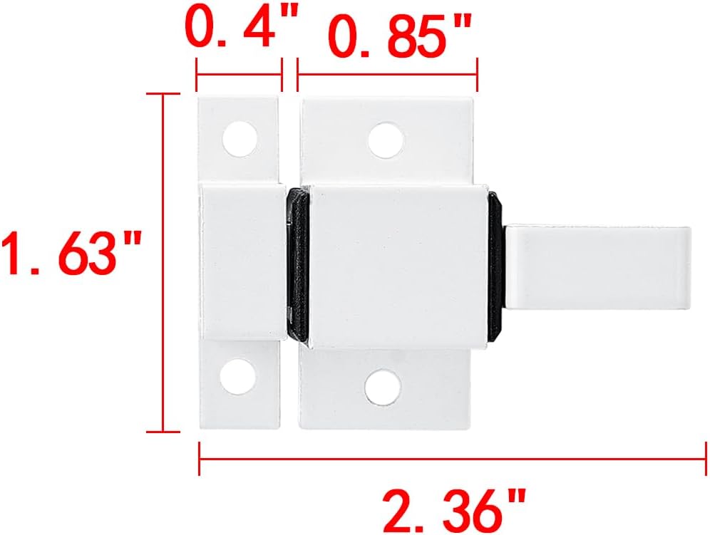 2 Packs Spring Door Lock, White Self-Closing Gate Latch with Aluminum Alloy, Security Latch for