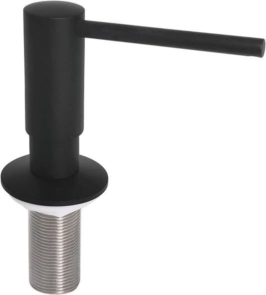 Matte Black Built in Dish Soap Dispenser for Kitchen Sink, Under Counter Brass Pump Head Hand Soap
