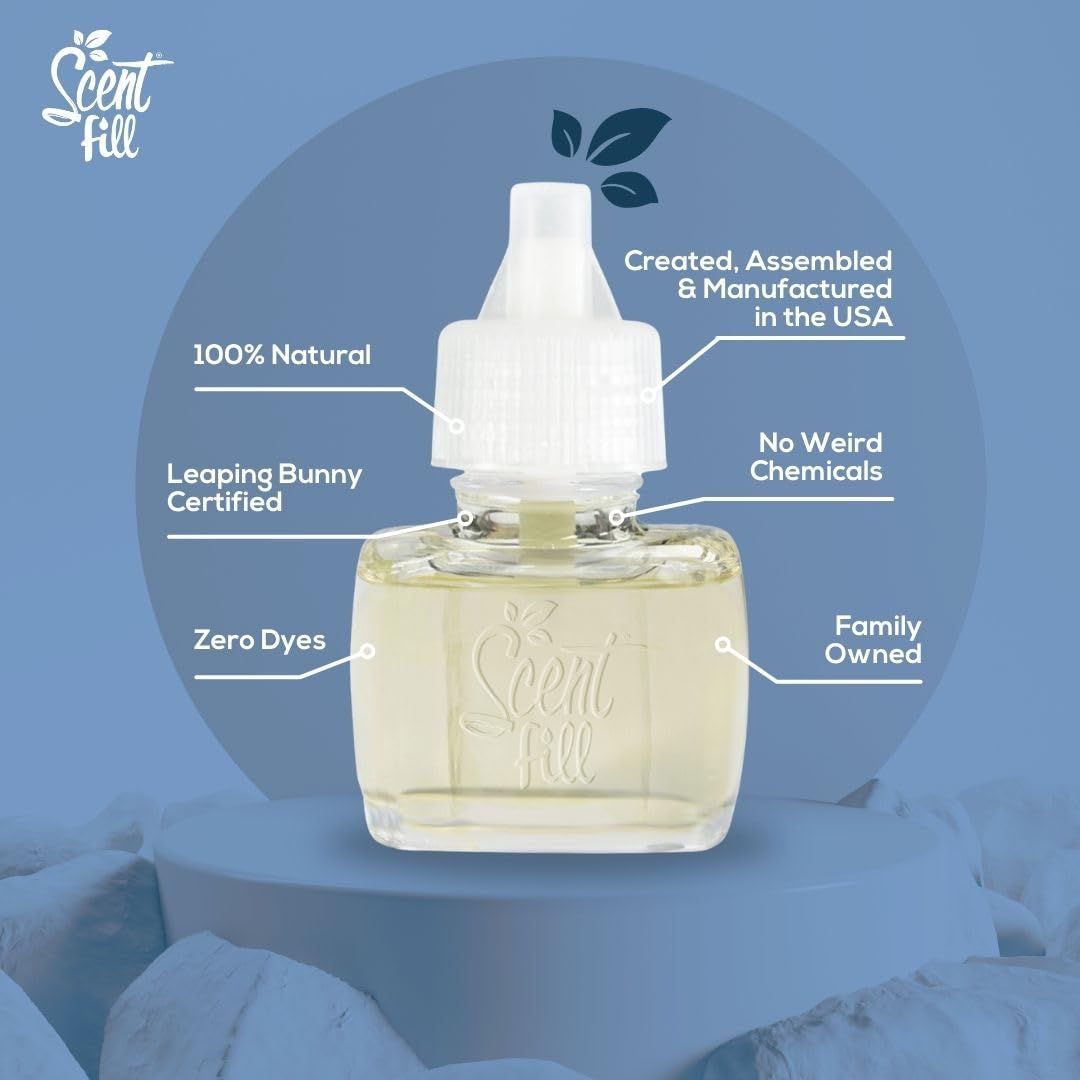Scent Fill 100% Natural Lemon & Citrus Plug in Air Freshener, Scented Oil Refills, 3 Refills