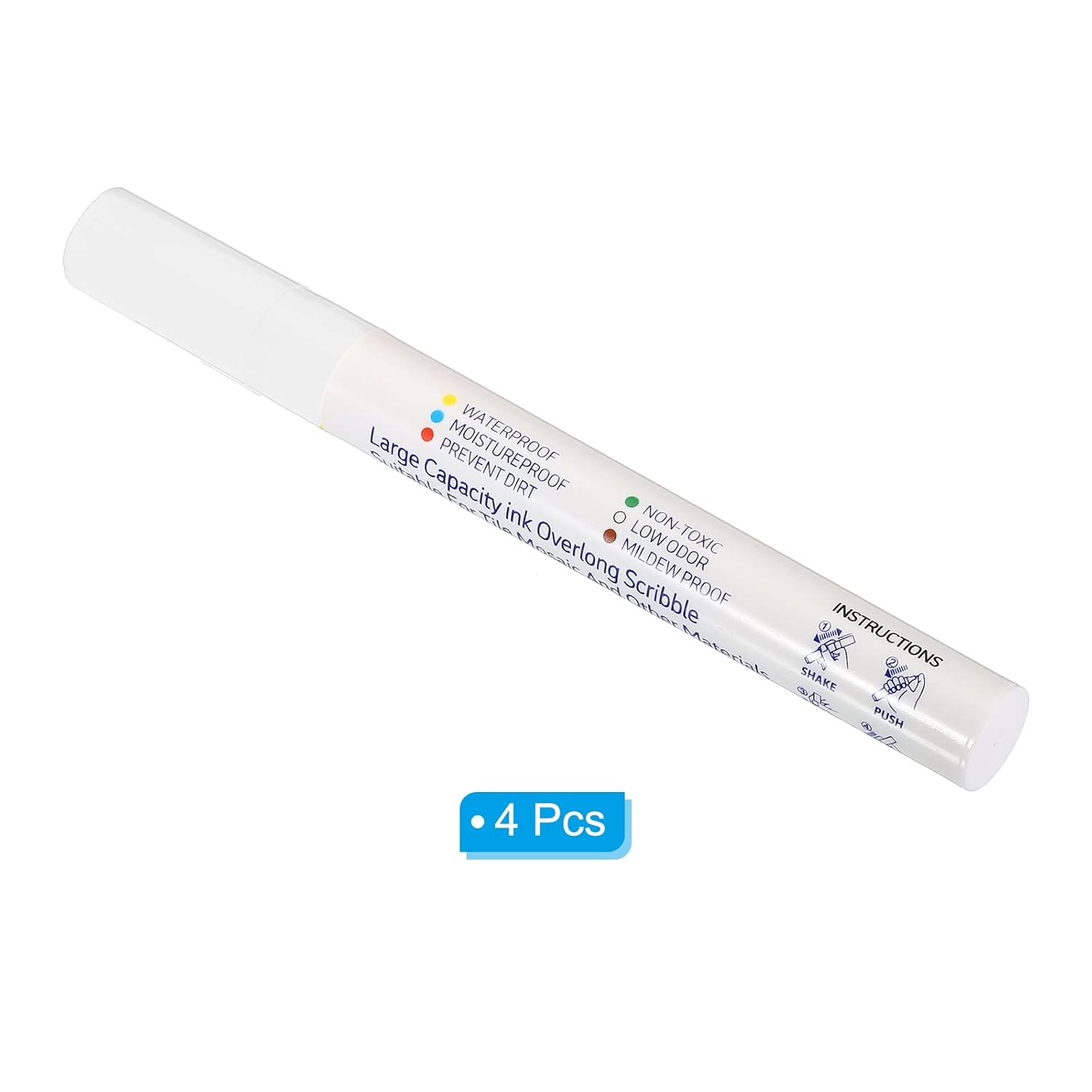 PATIKIL Grout Pen, 4 Pack White Tile Marker Waterproof Grout Sealer Pen Tile Repair Pens Paint Pens