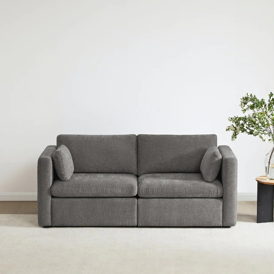 CHITA Small Modular Sectional Fabric Sofa Set, Extra Comfty Loveseat Cloud Couch, FSC Certified