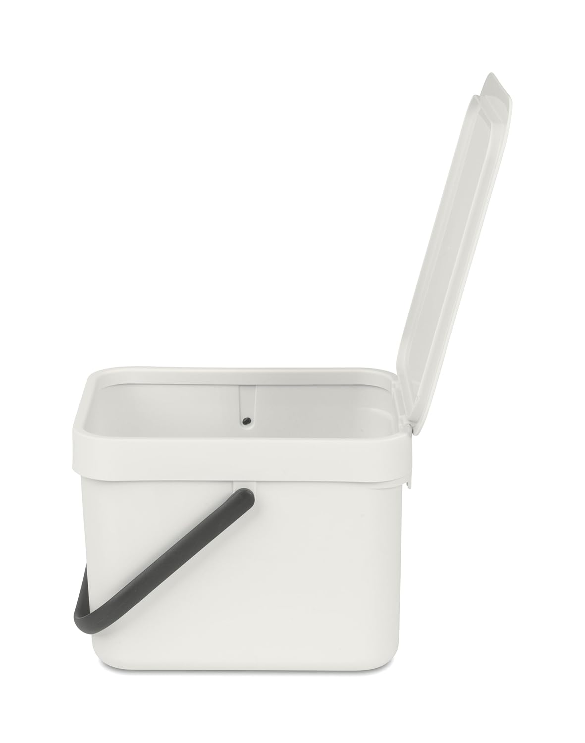 Brabantia Sort & Go Food Trash Can (1.6 Gal/Light Gray) Small Countertop Kitchen Compost Caddy with