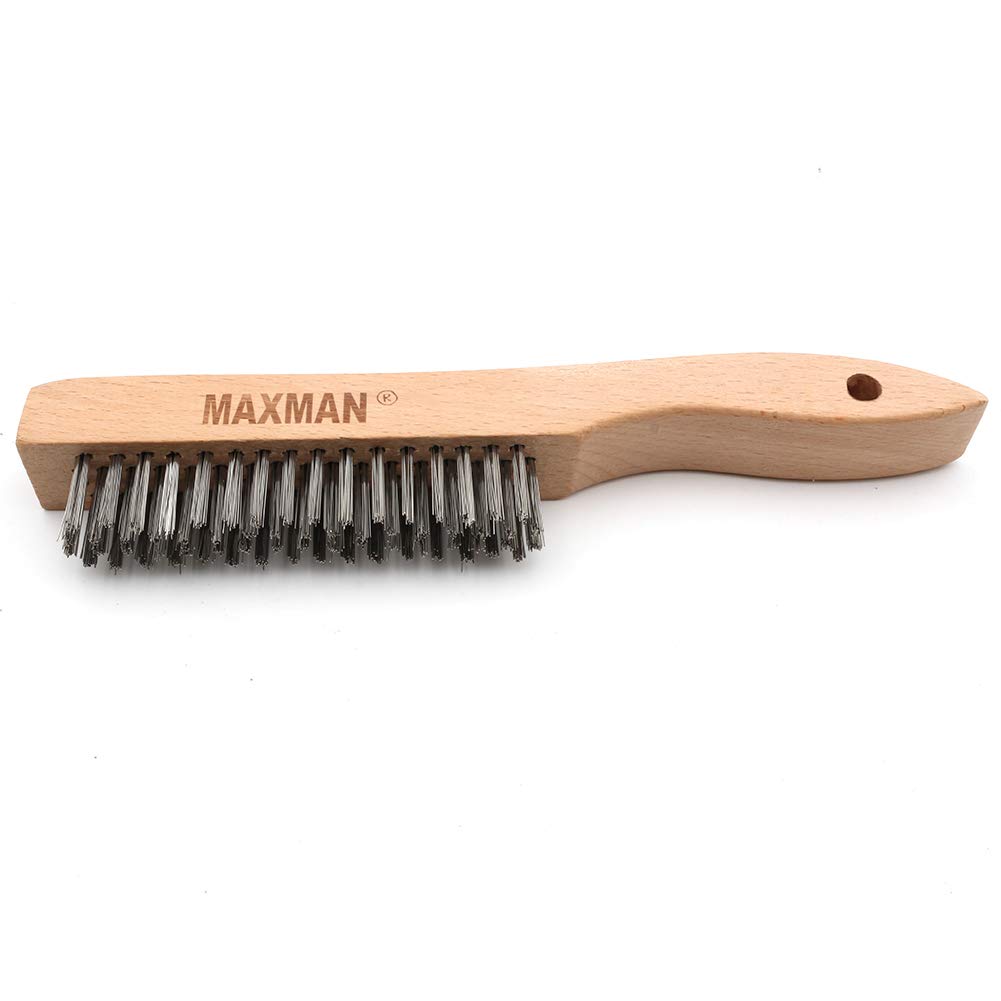 MAXMAN Wire Brush, Heavy Duty Stainless Steel Wire Brushes for Cleaning Rust, Grill Brush, Steel