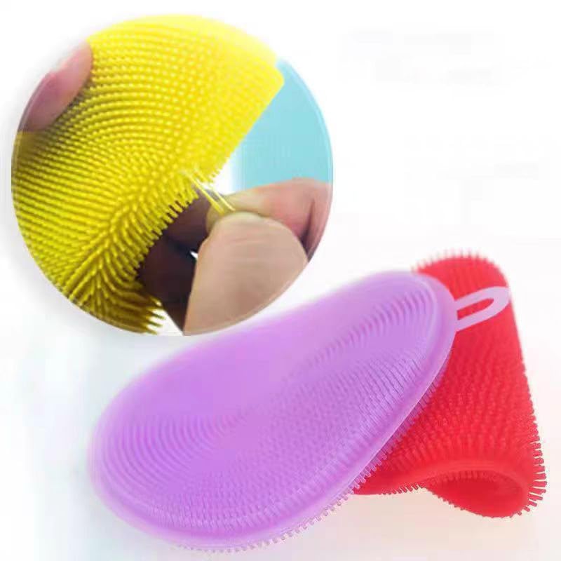 Silicone Dish Scrubber, 12 Count Silicone Sponge Dish Brush, Food Grade BPA Free Reusable Rubber
