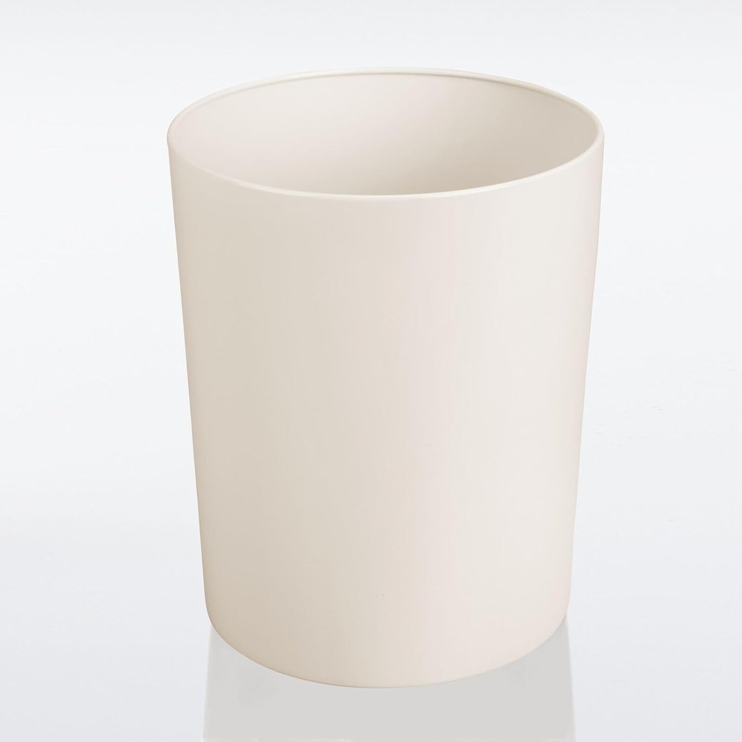 mDesign Round Metal Small 1.7 Gallon Recycle Trash Can Wastebasket, Garbage Container Bin for