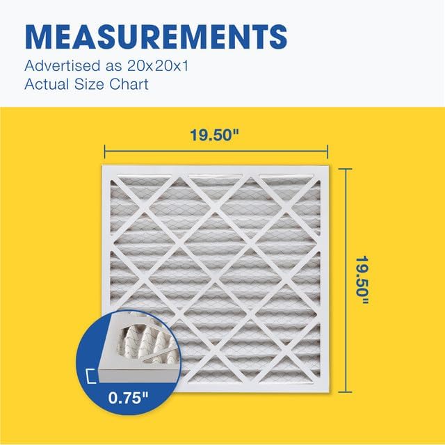 Aerostar 20x20x1 MERV 13-12 Count - Pleated Furnace & Air Conditioner Filters - Removes Bacteria