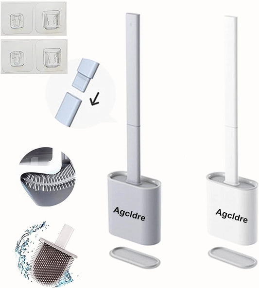 Toilet Brush with Holder Silicone Toilet Brush and Cleaning Brush for Household Bathroom Toliet