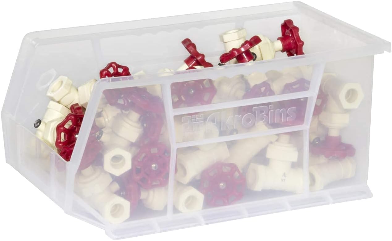 Akro-Mils 30240 AkroBins Plastic Storage Bins, Space-Saving Stackable Bins for Garage, Pantry