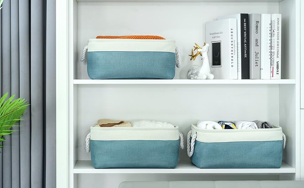 TheWarmHome Fabric Storage Bin with Handles,Storage Basket for Home Storage and Organization, Shelf