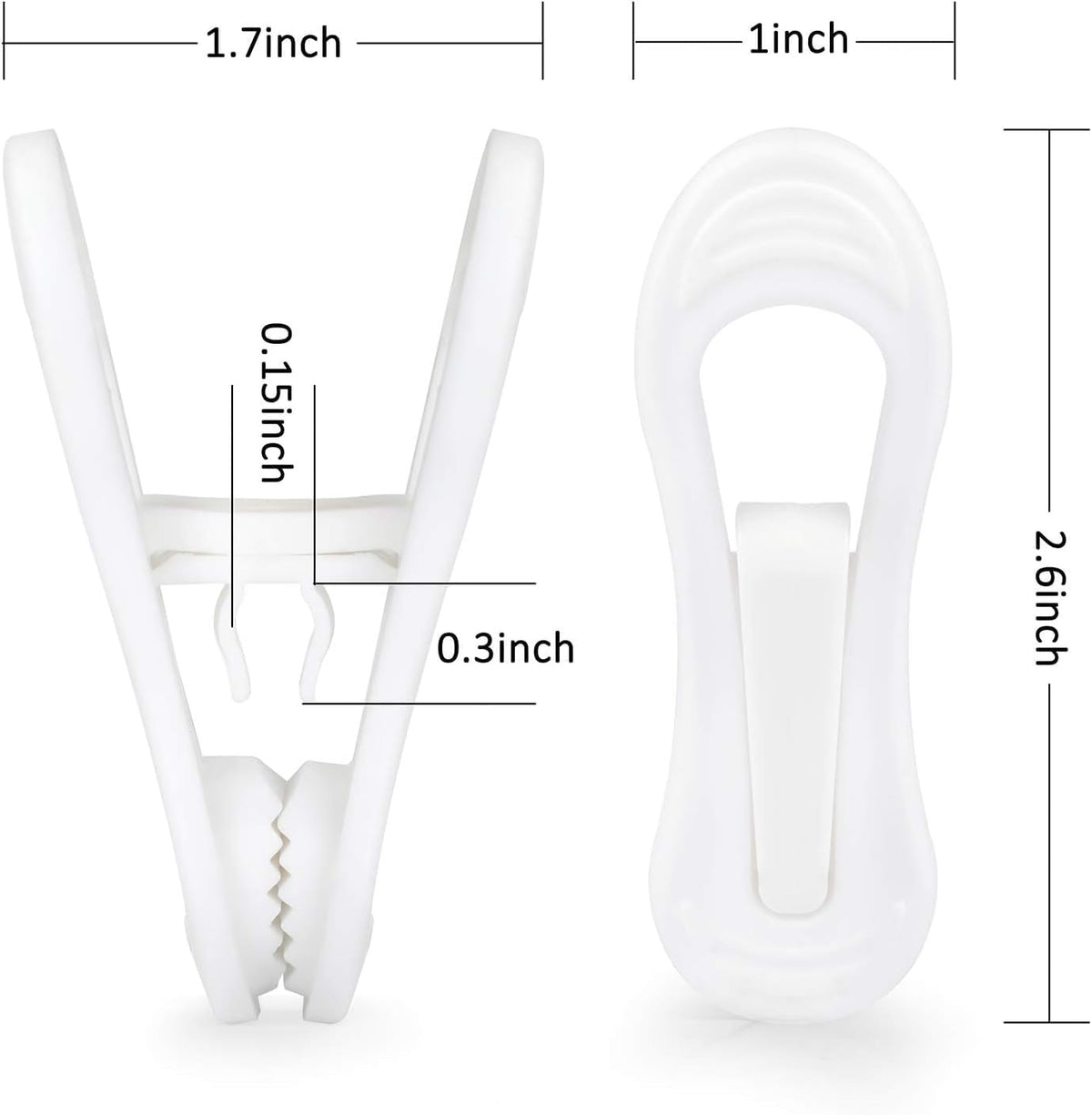 Tinfol White Plastic Hanger Clips, 50 Pack Hanger Clips- Strong Pinch Grip Finger Clips for Plastic