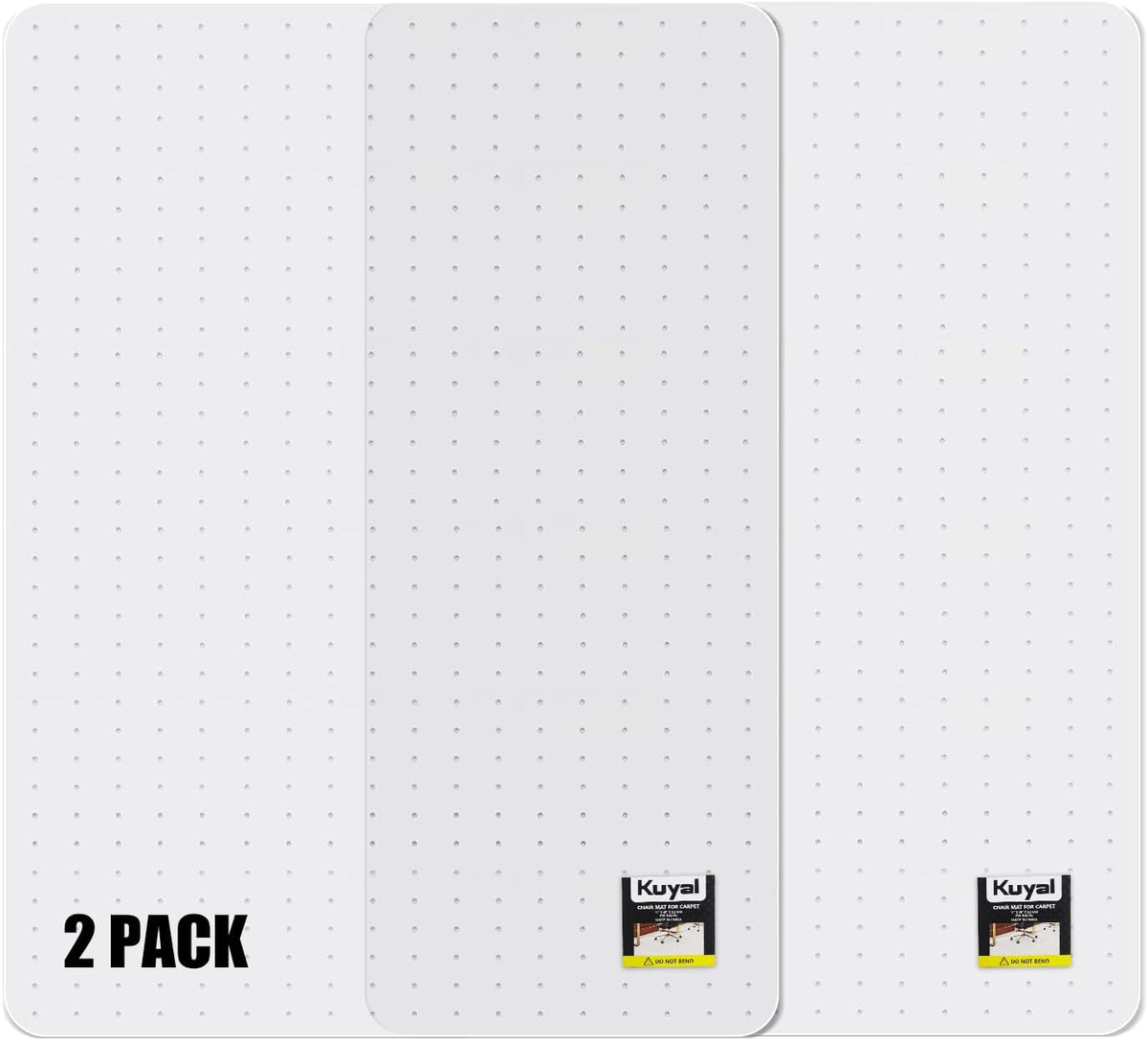 Kuyal Office Chair Mat for Carpet, 2 Pack 36x 48 Clear Heavy Duty Computer Chair Mat, Under Desk