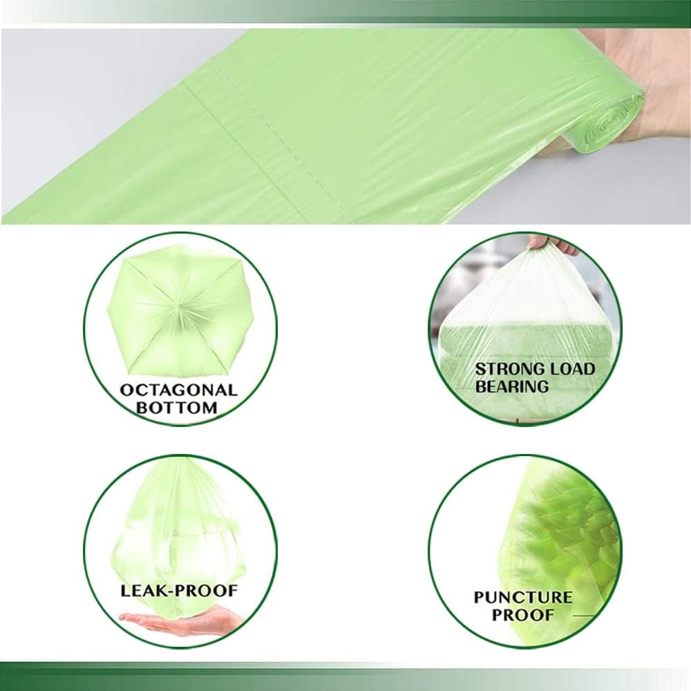 Small Trash Bags, Biodegradable 2.6 Gallon Extra Thick Garbage Bags, Recycling & Degradable Rubbish