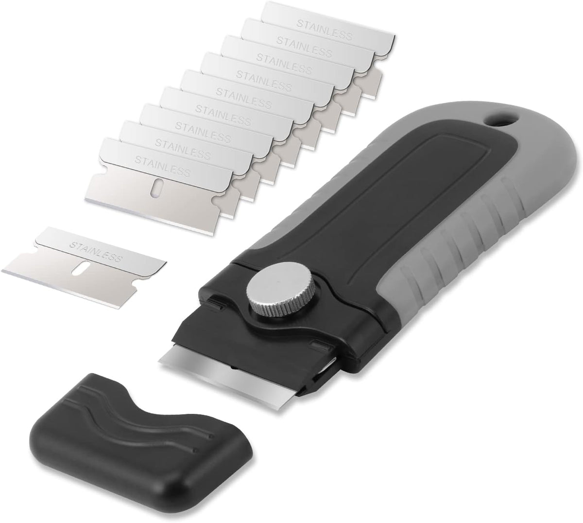 Gomake Razor Blade Scraper Tool with Blade Storage Container, Glass Cooktop Stove Scraper with