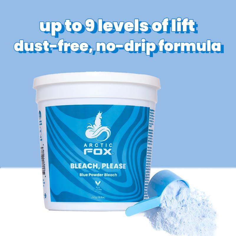 ARCTIC FOX Bleach Please, Blue Powder Bleach 8.8 oz (0.5 lb) Tub Perfect for bleach bosses with big