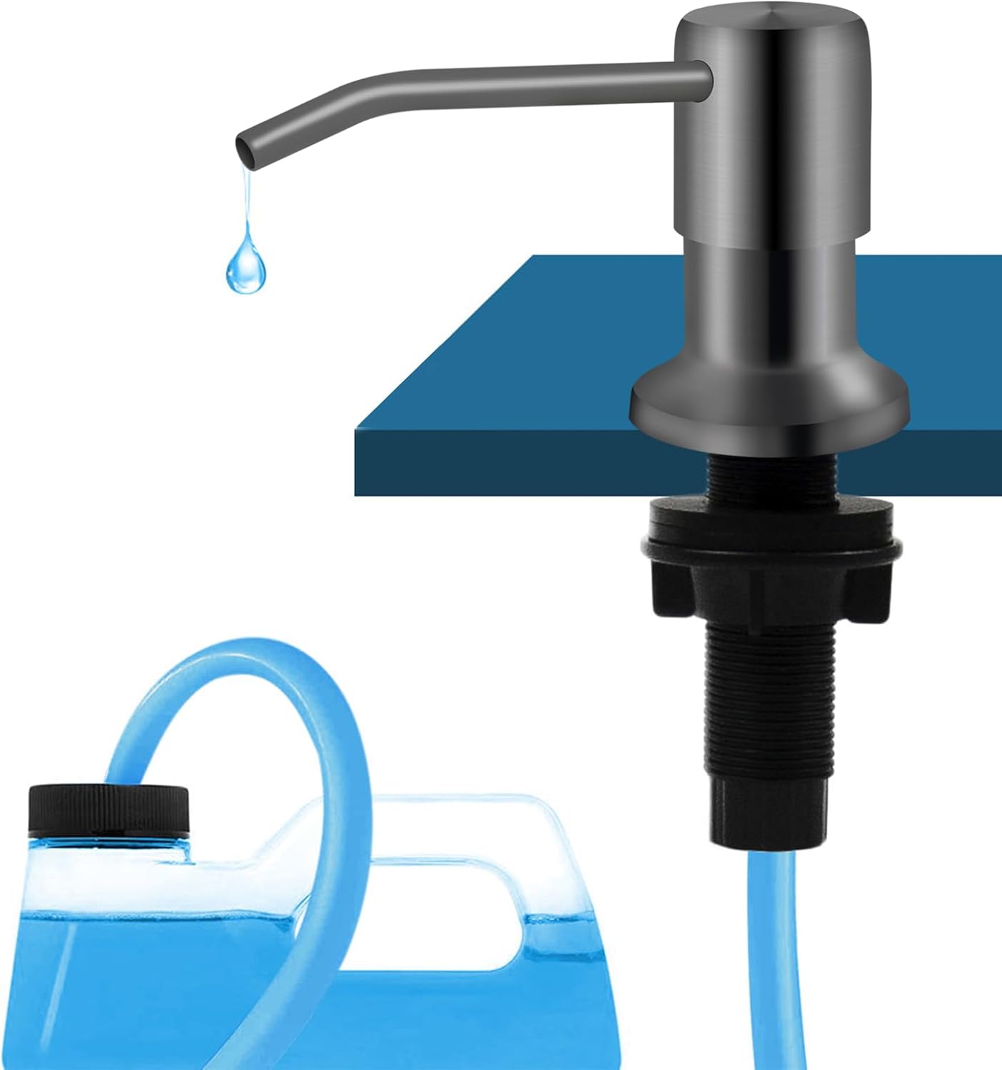 Kitchen Sink Soap Dispenser With 47" Extension Tube Kit, Under Sink Pump, No Need for Refills, Good