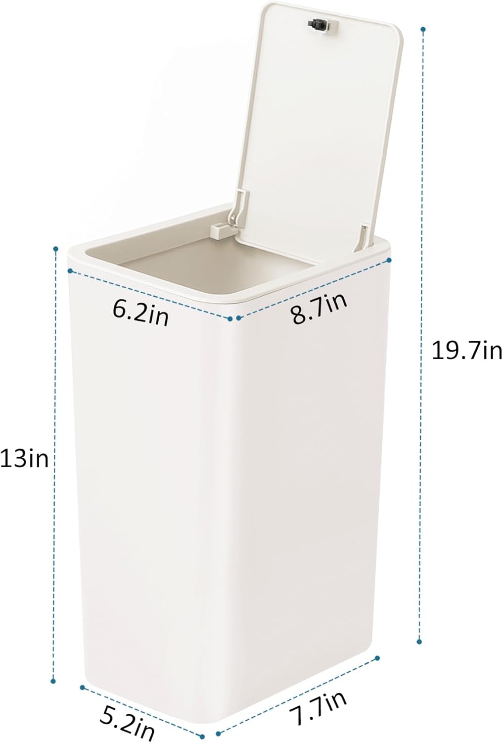 TIPGO Bathroom Trash Can with Lid, 10 Liter/ 2.6 Gallon Slim Garbage Can, Small Trash Bin Waste