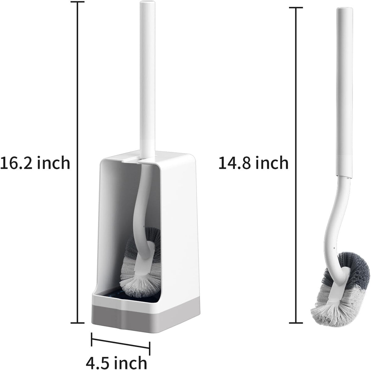 Marbarsse Bathroom Toilet Bowl Brush and Holder, Curved Design Dismount Toilet Brush for Deep