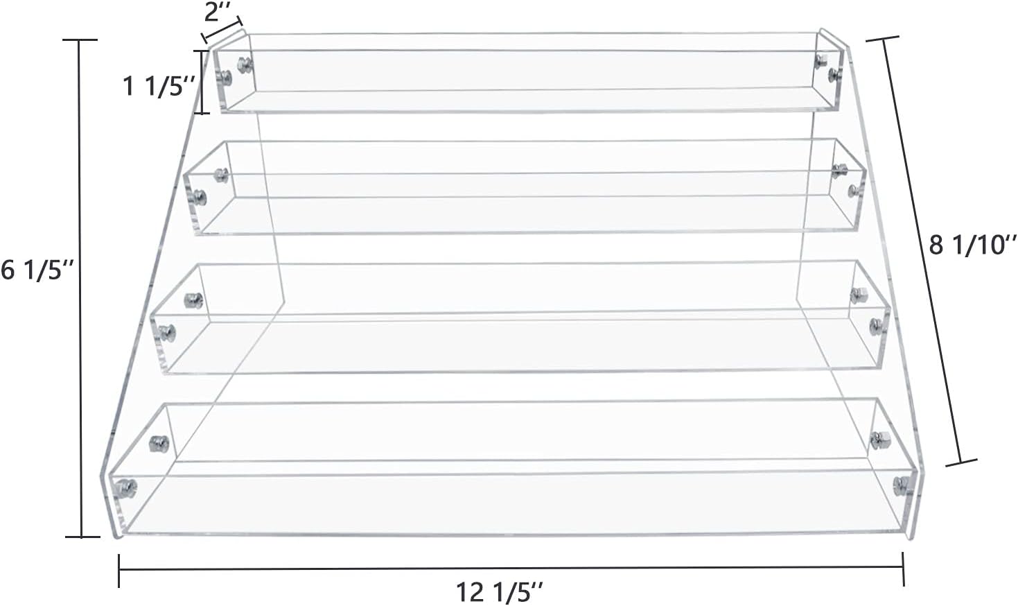 PMMASTO Tiered Spice Rack, Seasoning Organizer, Clear Acrylic Vertical Shelves Can Organizer for