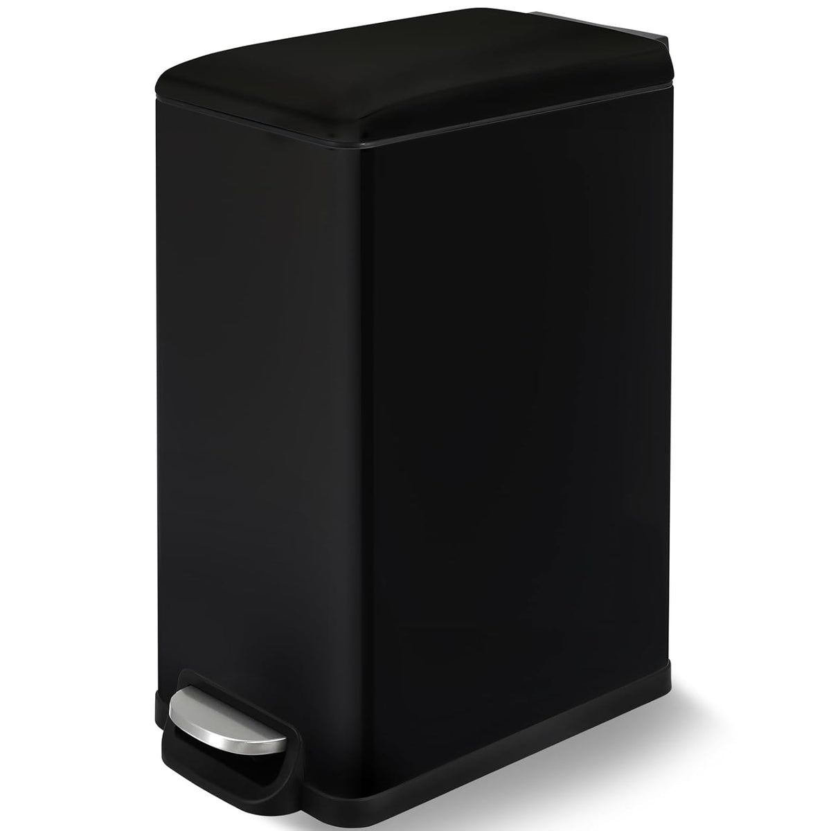Arlopu 13.2 Gal Slim Kitchen Trash Can with Lid, 50L Stainless Steel Garbage Can, Large Kitchen